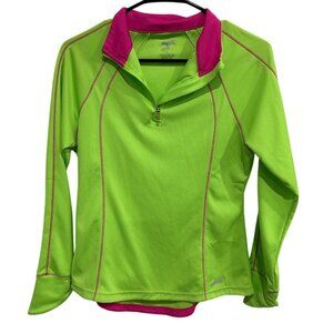 Avia Womens Green Pink Long Sleeve Pullover Top Sz Medium